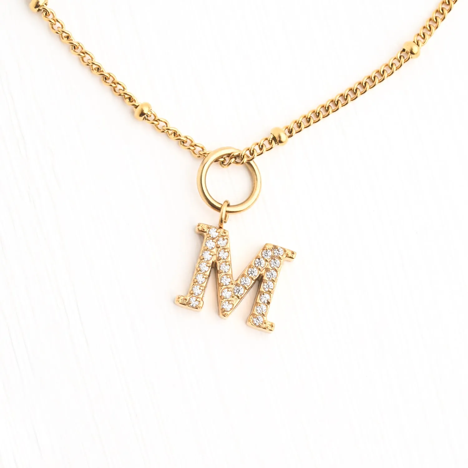M Initial Long Necklace sold by Starfish Project