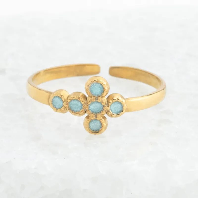 Tranquil Cross Ring in Mint made by Starfish Project