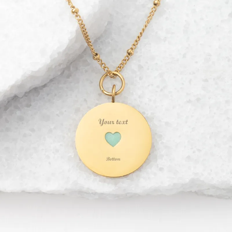 Cherished Engravable Heart Pendant with Mint Heart made by Starfish Project