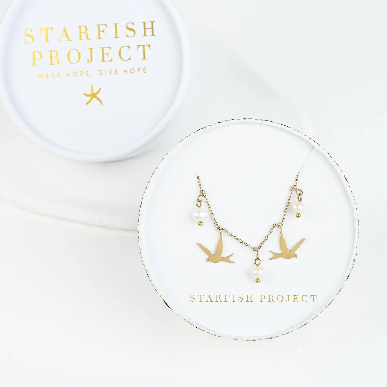 Wings of Hope Pearl Necklace sold by Starfish Project product image thumbnail 4