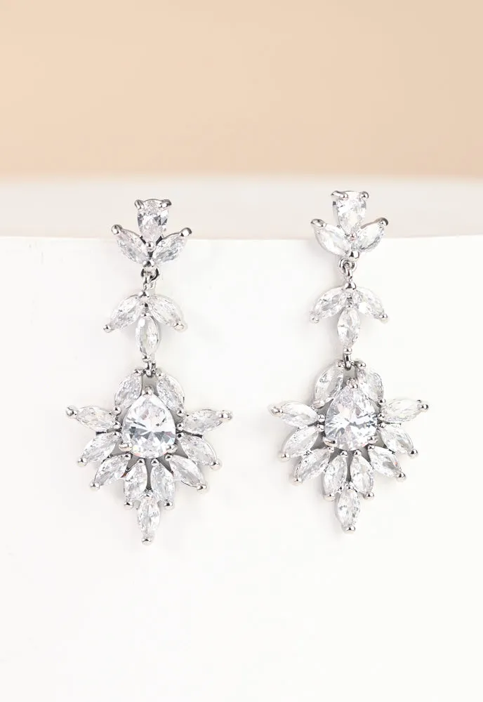 Platinum Chandelier Zircon Earrings sold by Starfish Project product image thumbnail 4