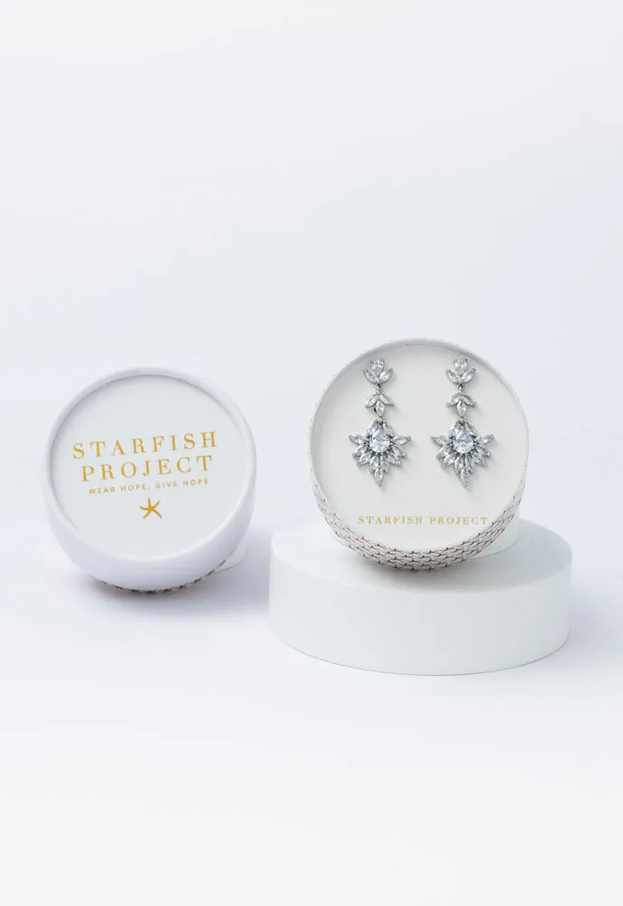 Platinum Chandelier Zircon Earrings sold by Starfish Project product image thumbnail 3