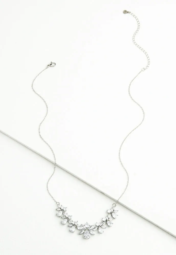 Glittering Garland Platinum and Zircon Necklace sold by Starfish Project product image thumbnail 4