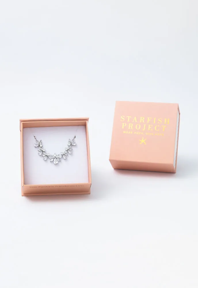 Glittering Garland Platinum and Zircon Necklace sold by Starfish Project product image thumbnail 3