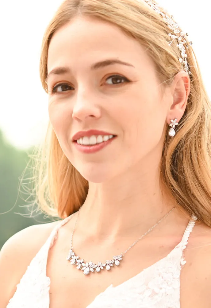 Glittering Garland Platinum and Zircon Necklace sold by Starfish Project product image thumbnail 2
