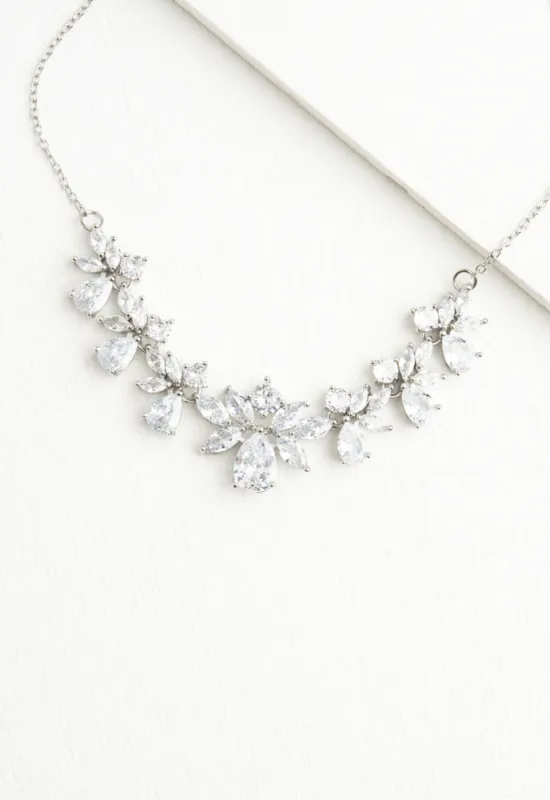 Glittering Garland Platinum and Zircon Necklace sold by Starfish Project