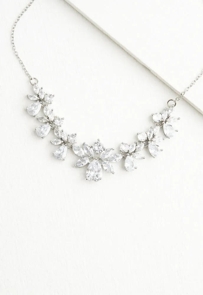 Glittering Garland Platinum and Zircon Necklace sold by Starfish Project