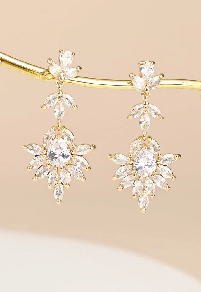 Golden Chandelier Zircon Earrings sold by Starfish Project product image thumbnail 4