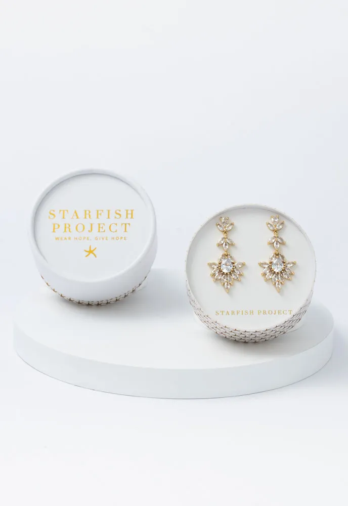 Golden Chandelier Zircon Earrings sold by Starfish Project product image thumbnail 3