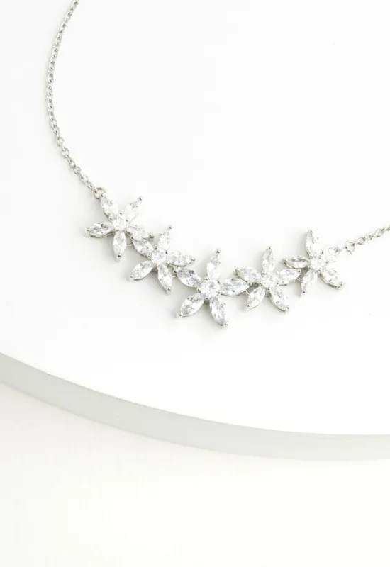 Radiant Bloom Platinum and Zircon Necklace sold by Starfish Project