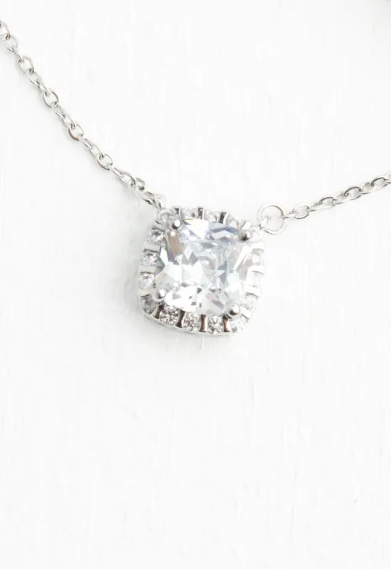 Forever Cushion-Cut Platinum Necklace sold by Starfish Project