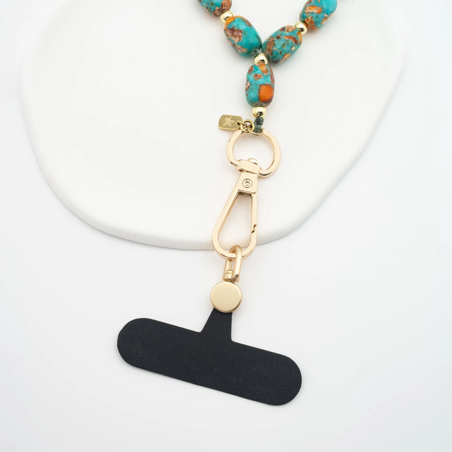 Sierra Bloom Turquoise Emperor Stone Beaded Phone Wrist Strap sold by Starfish Project product image thumbnail 5
