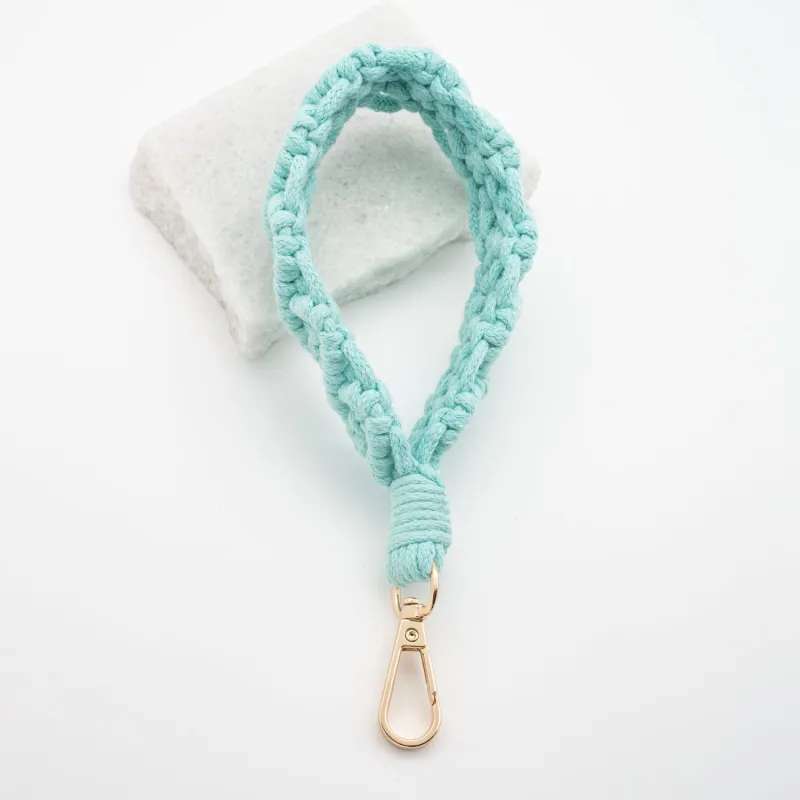 Fresh Mint Macramé Wrist Strap (Phone, Keys, Bag Accessorry) sold by Starfish Project