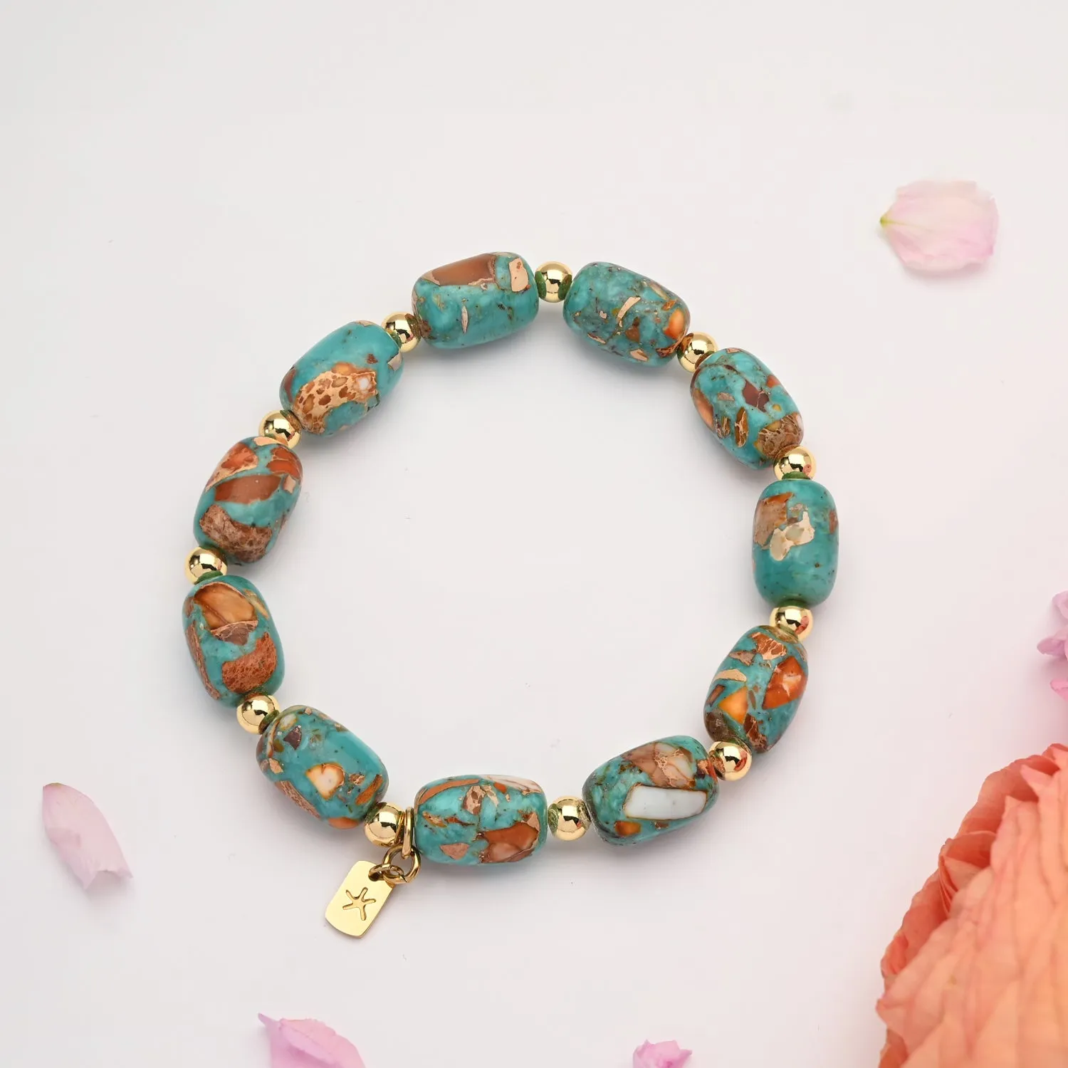 Sierra Bloom Turquoise Emperor Stone Beaded Bracelet sold by Starfish Project product image thumbnail 5