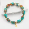 Sierra Bloom Turquoise Emperor Stone Beaded Bracelet sold by Starfish Project
