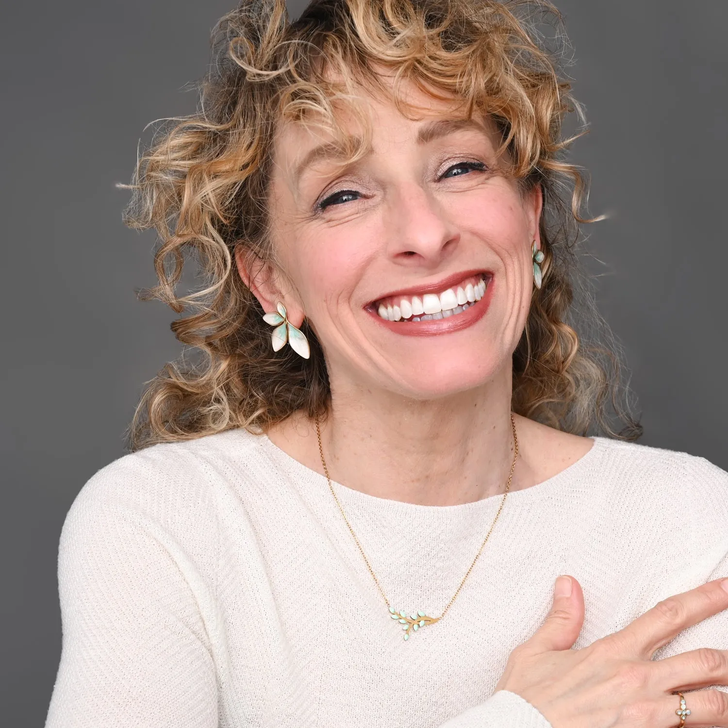 Flourish Mint Leaf Earrings sold by Starfish Project product image thumbnail 2