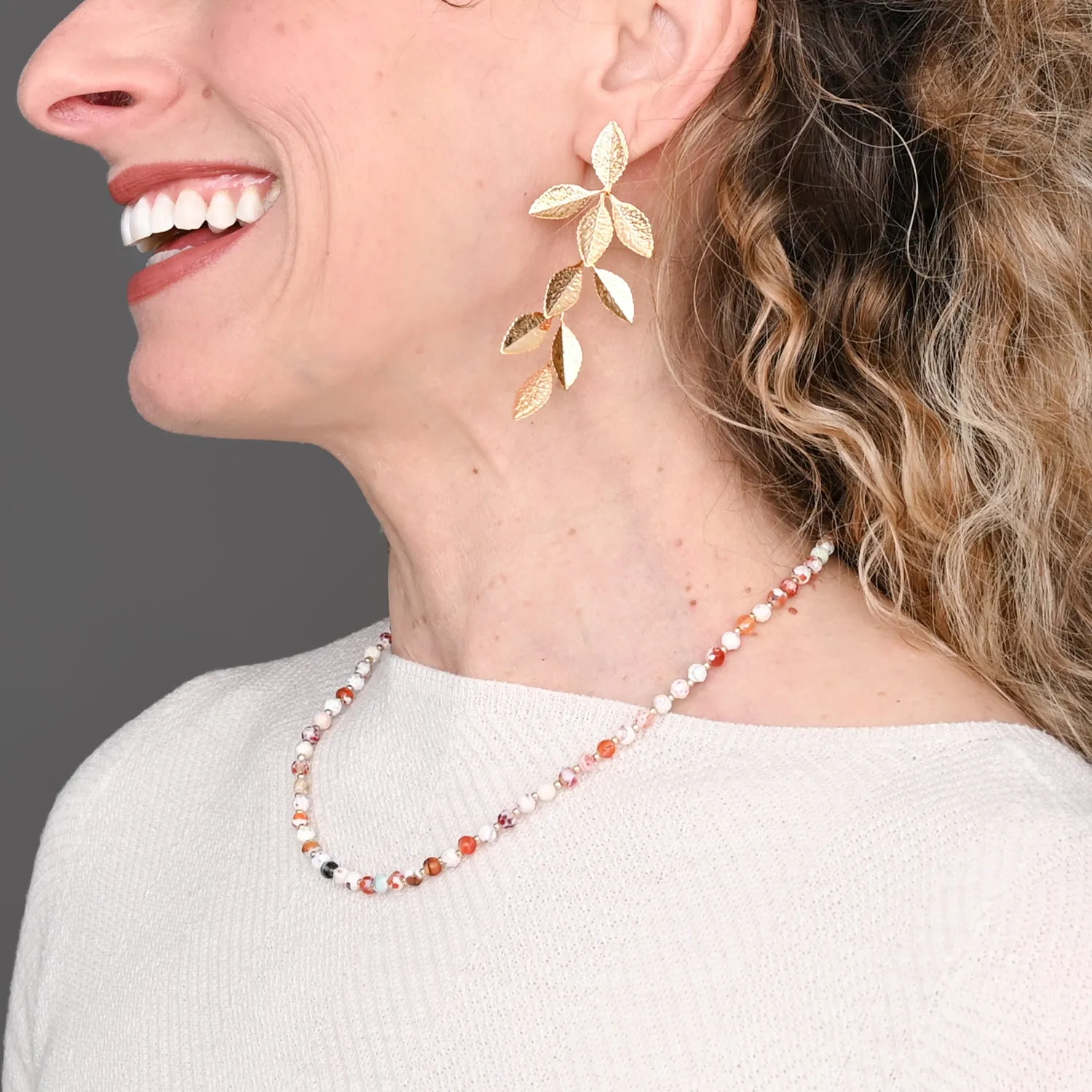 Golden Cascade Leaf Earrings sold by Starfish Project product image thumbnail 2