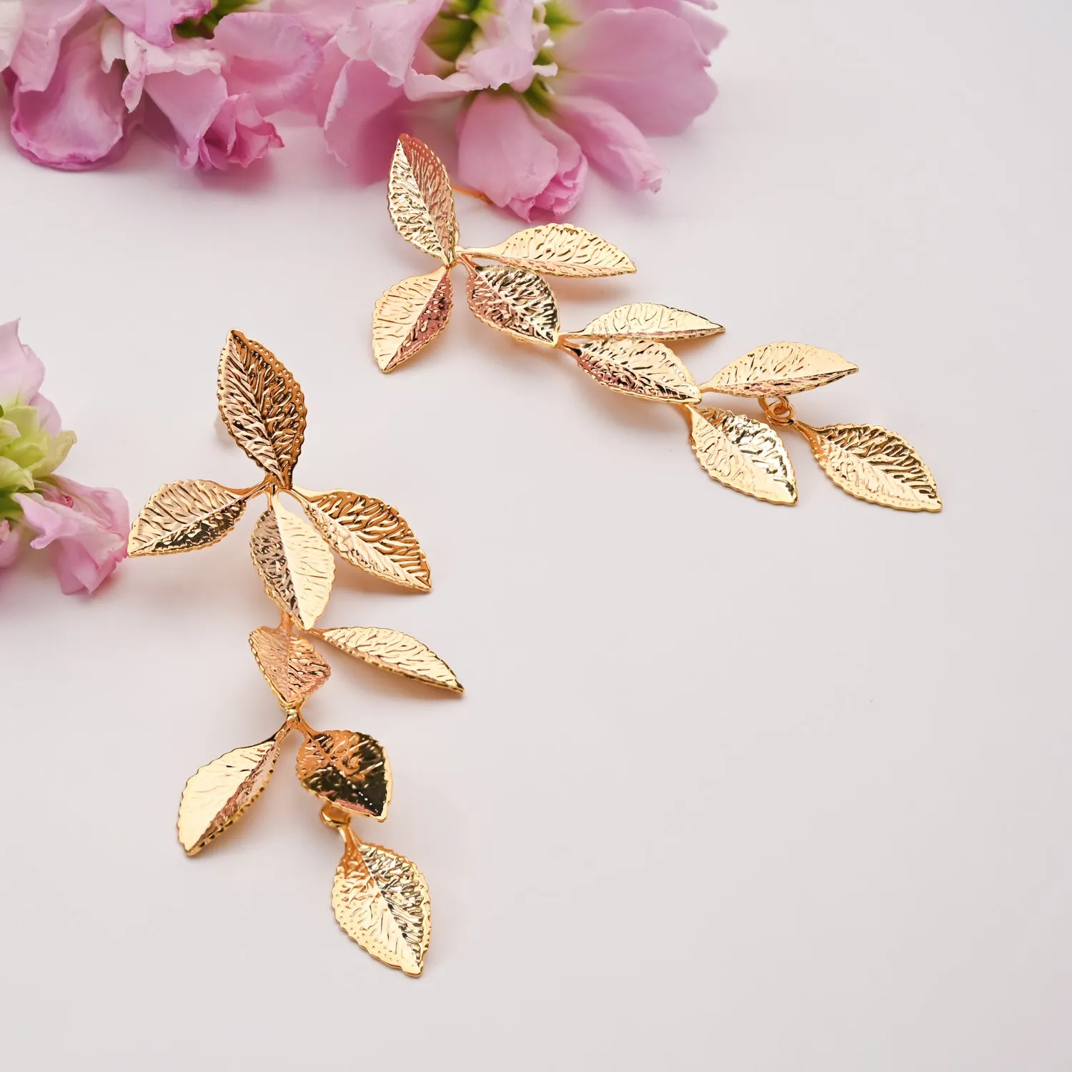 Golden Cascade Leaf Earrings sold by Starfish Project product image thumbnail 5