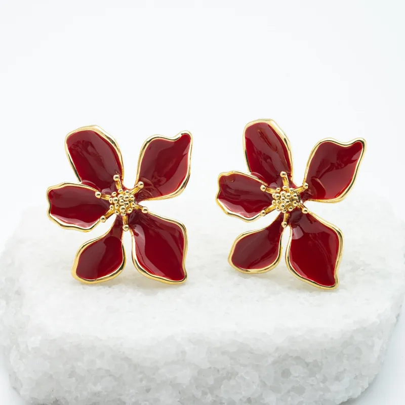Bloom Earrings in Red sold by Starfish Project
