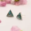 Ellie Triangle Turquoise Studs in Sterling Silver sold by Starfish Project