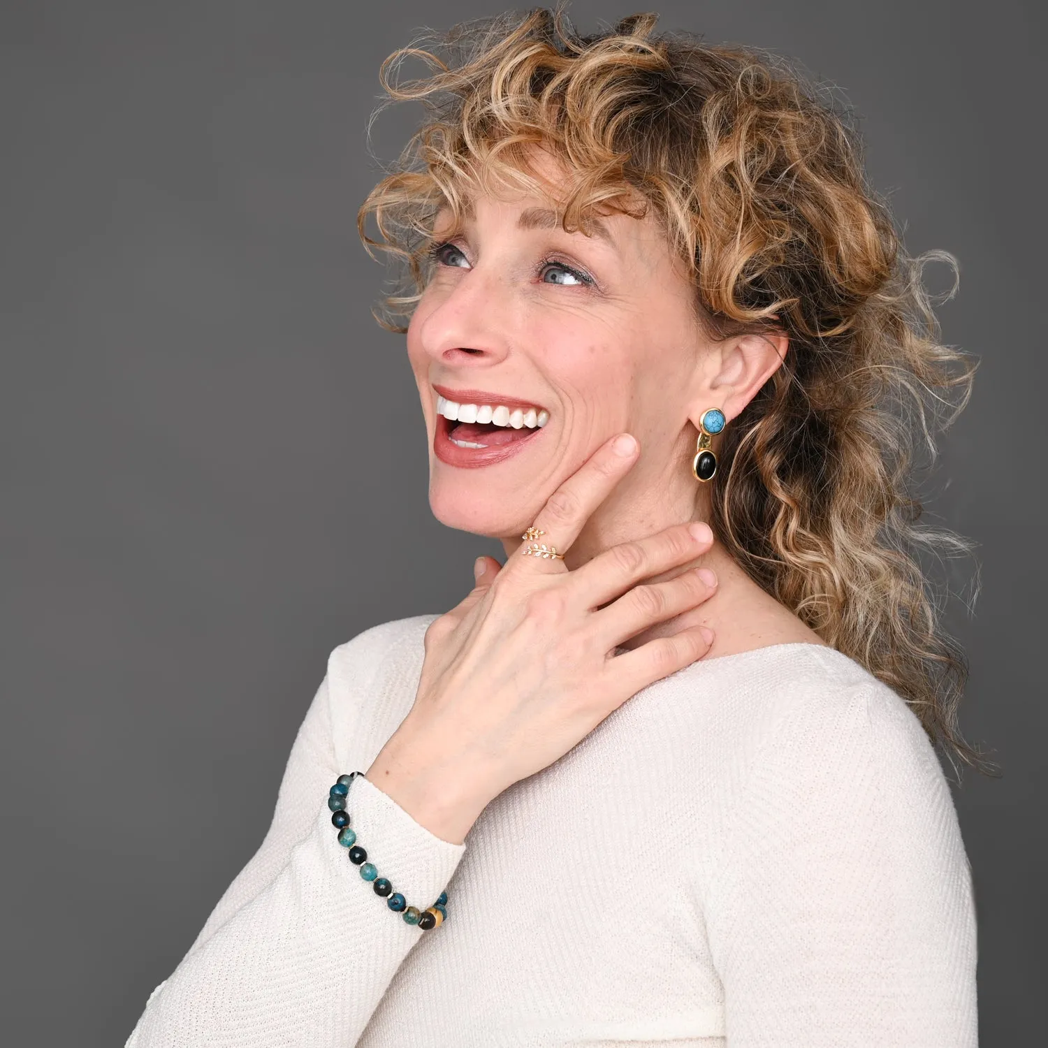 Ewa Beaded Green Agate Bracelet sold by Starfish Project product image thumbnail 2