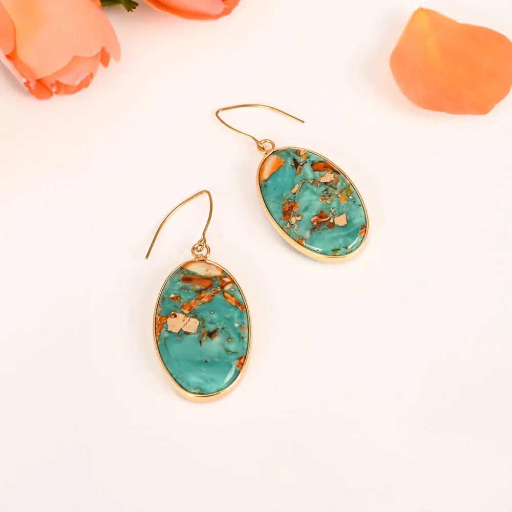 Sierra Bloom Turquoise Emperor Stone Earrings sold by Starfish Project product image thumbnail 5