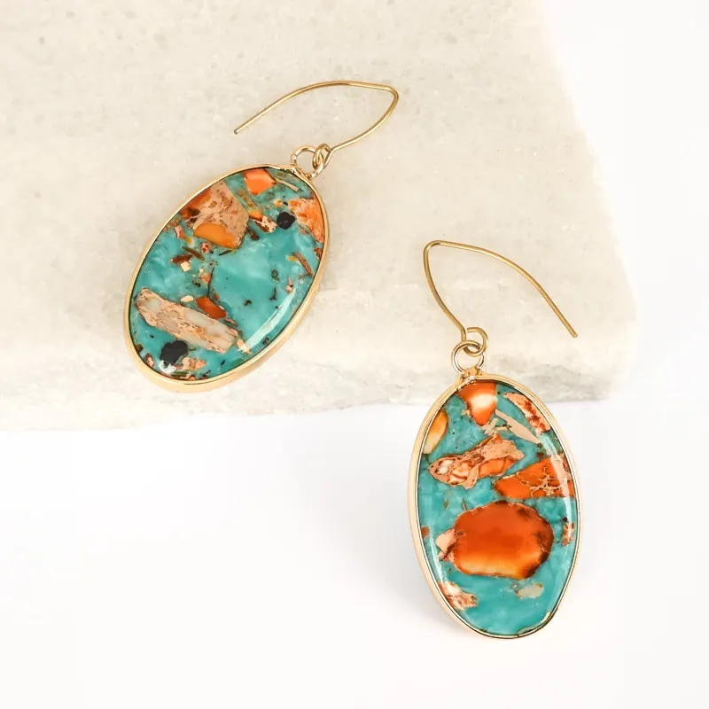 Sierra Bloom Turquoise Emperor Stone Earrings sold by Starfish Project