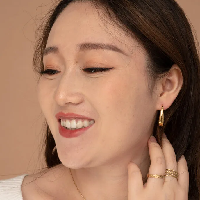 Crescent Moon Thread Drop Earrings in Gold sold by Starfish Project product image thumbnail 2