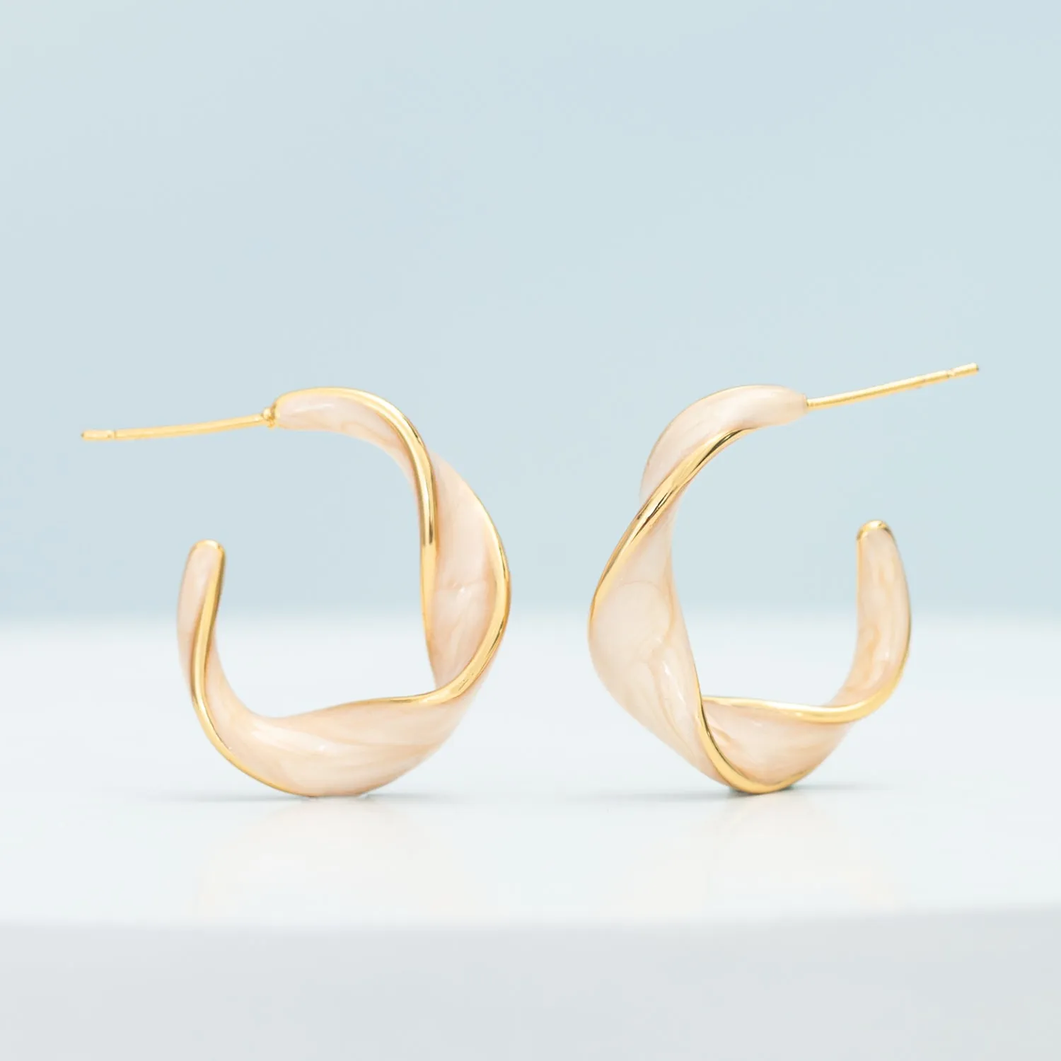 With a Twist Hoops in Soft Coral sold by Starfish Project product image thumbnail 5