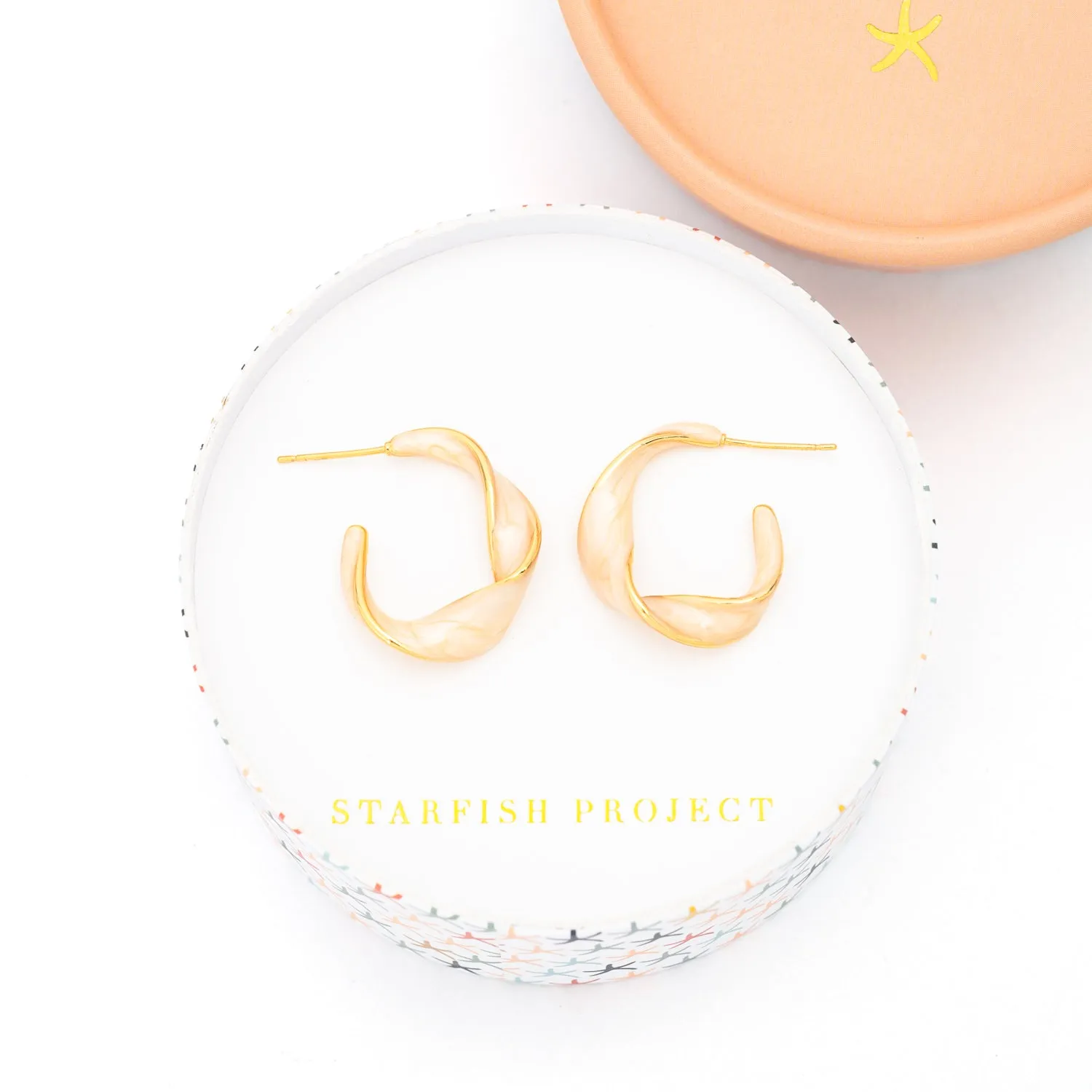 With a Twist Hoops in Soft Coral sold by Starfish Project product image thumbnail 3