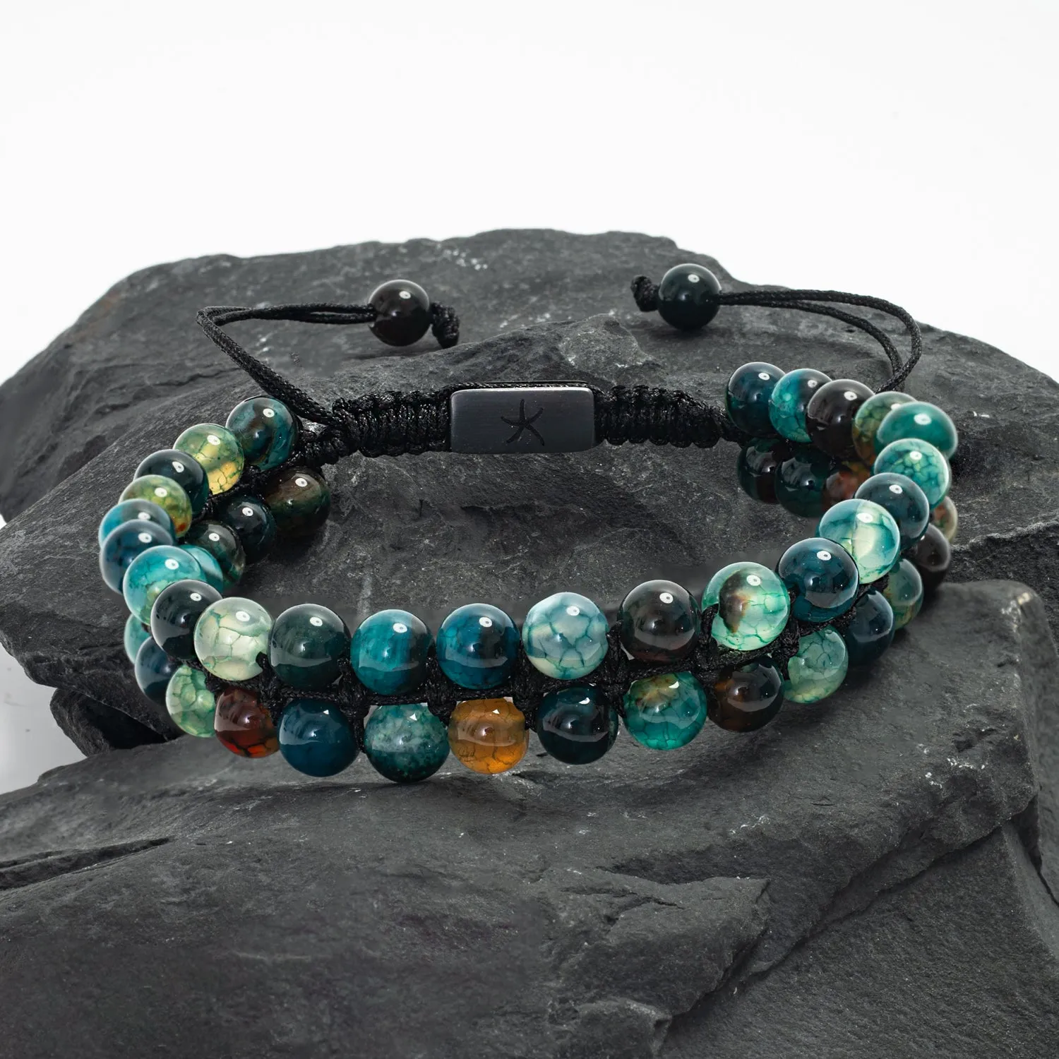 Helix Agate Earthstone Green Rope Beaded Bracelet sold by Starfish Project