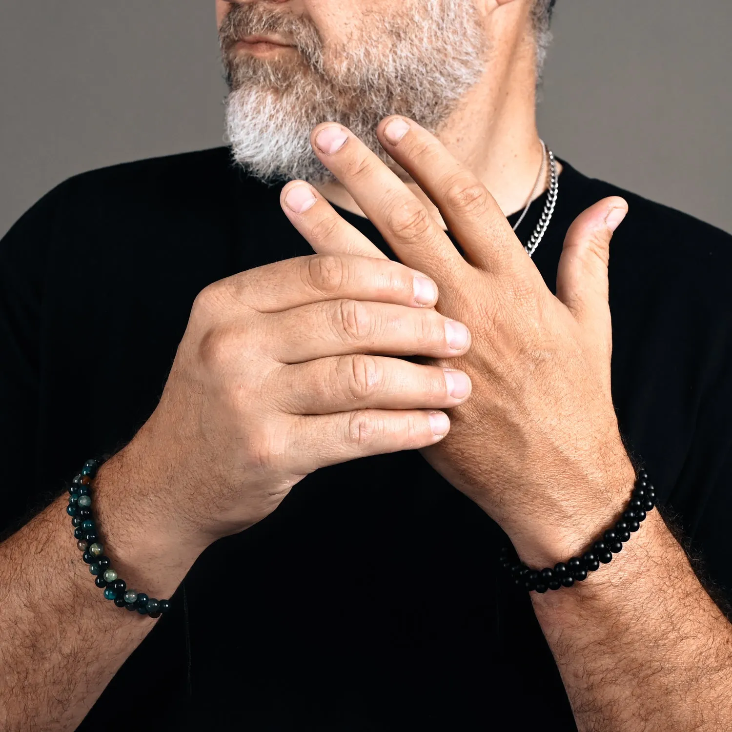 Helix Agate Earthstone Green Rope Beaded Bracelet sold by Starfish Project product image thumbnail 2