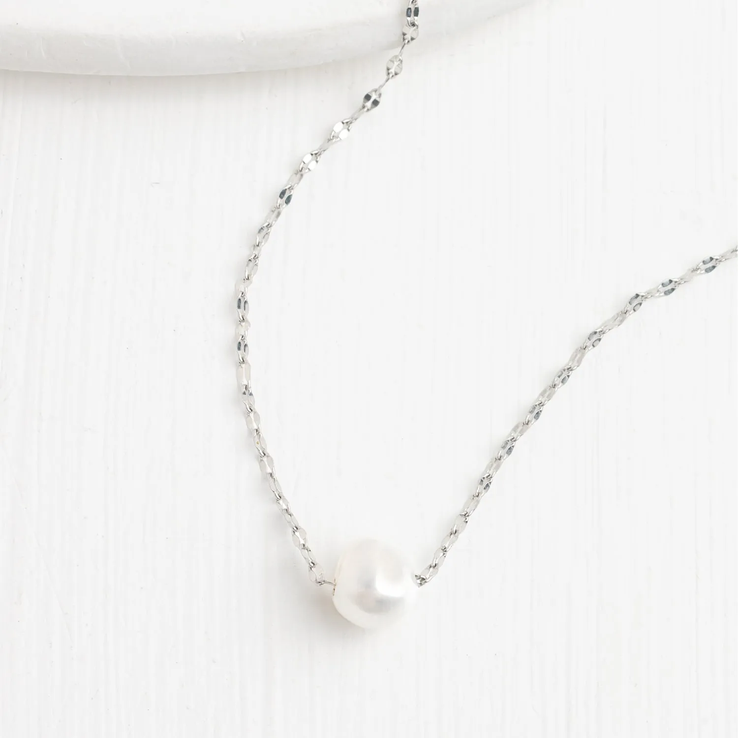 Annie Silver Pearl Necklace sold by Starfish Project