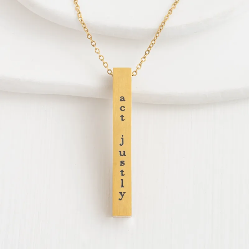 Justice Gold Gold Bar Necklace sold by Starfish Project