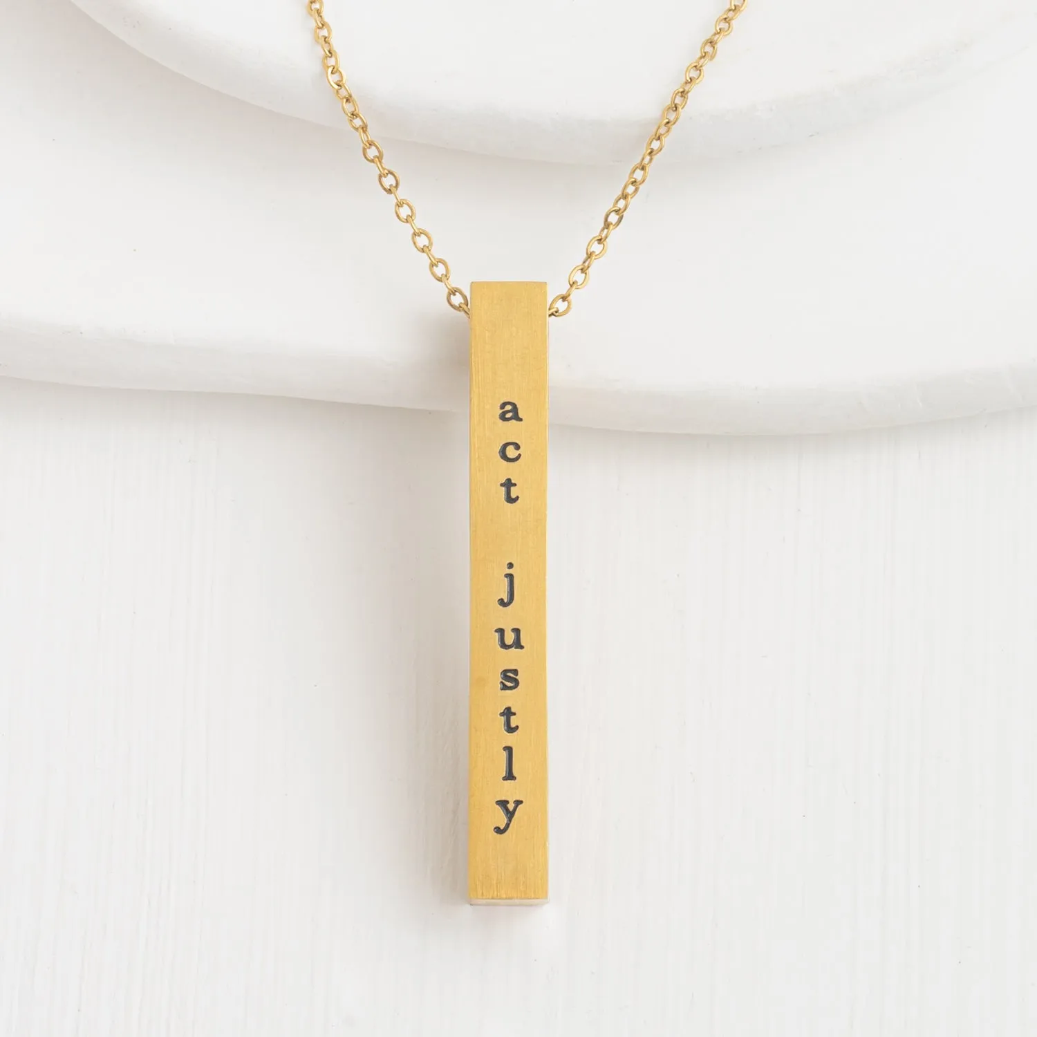 Justice Gold Gold Bar Necklace sold by Starfish Project