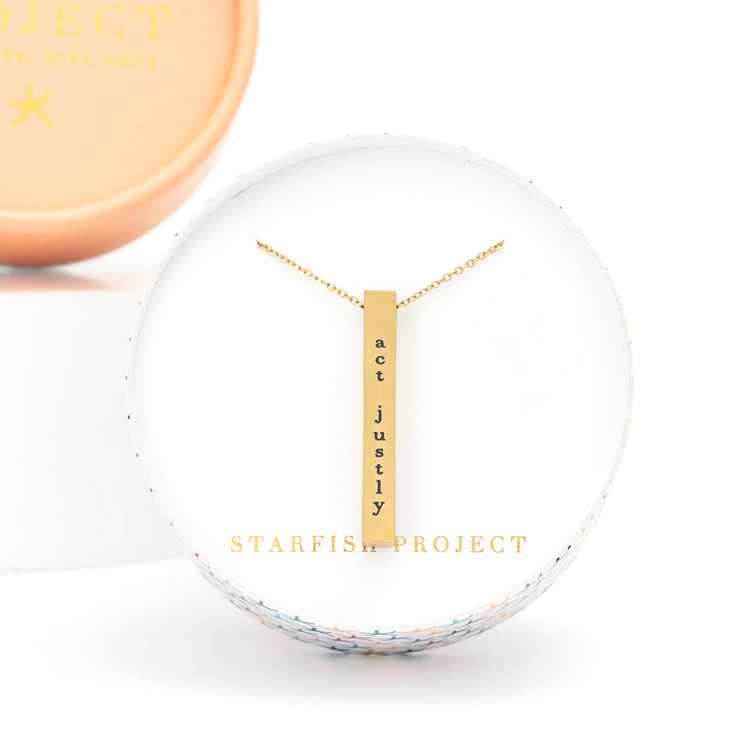 Justice Gold Gold Bar Necklace sold by Starfish Project product image thumbnail 3