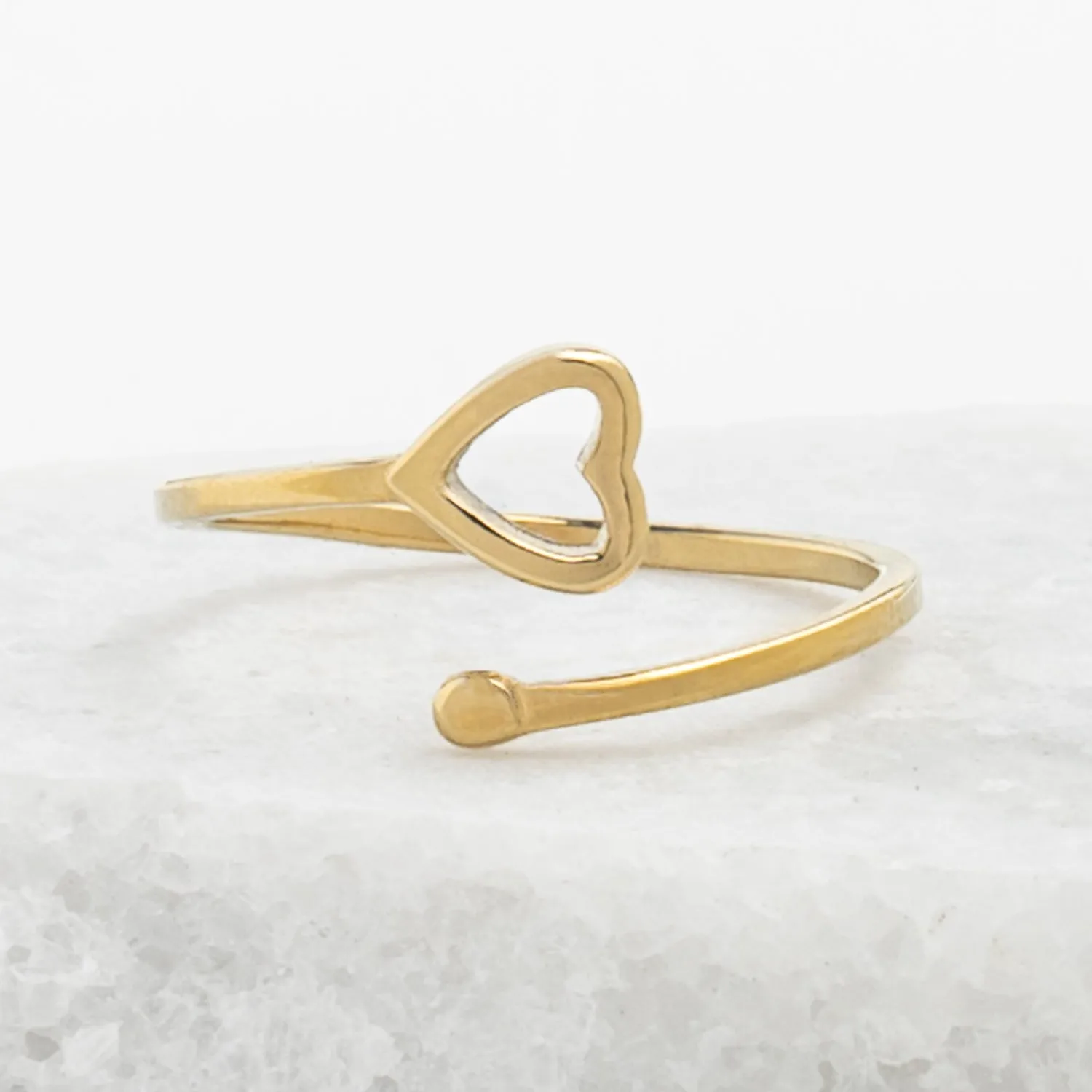 Ada Gold Heart Ring sold by Starfish Project