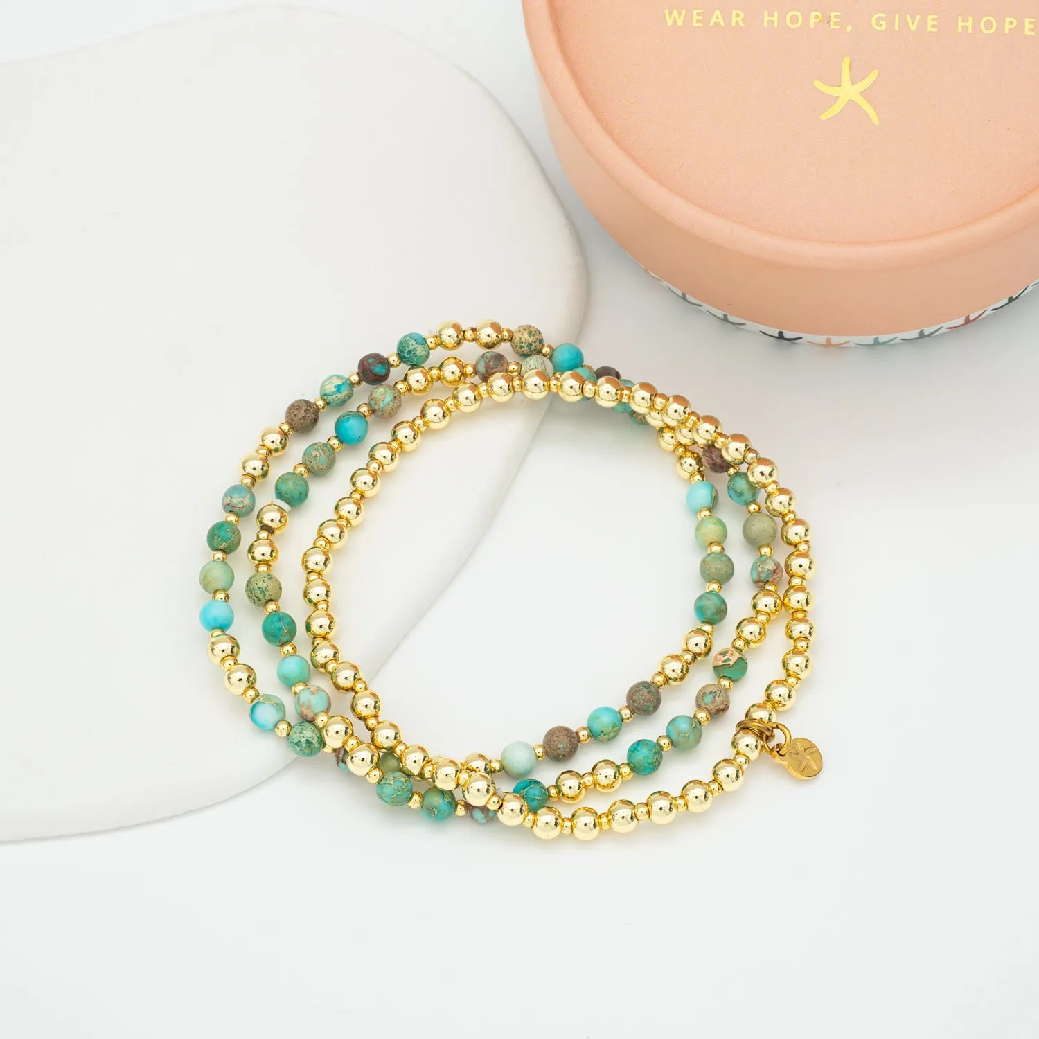 Light We Carry Bracelet Set in Turquoise sold by Starfish Project product image thumbnail 3