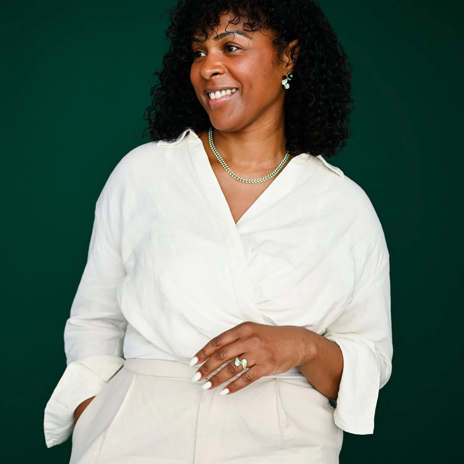 Ribbon of Light Ring in Mint sold by Starfish Project product image thumbnail 2