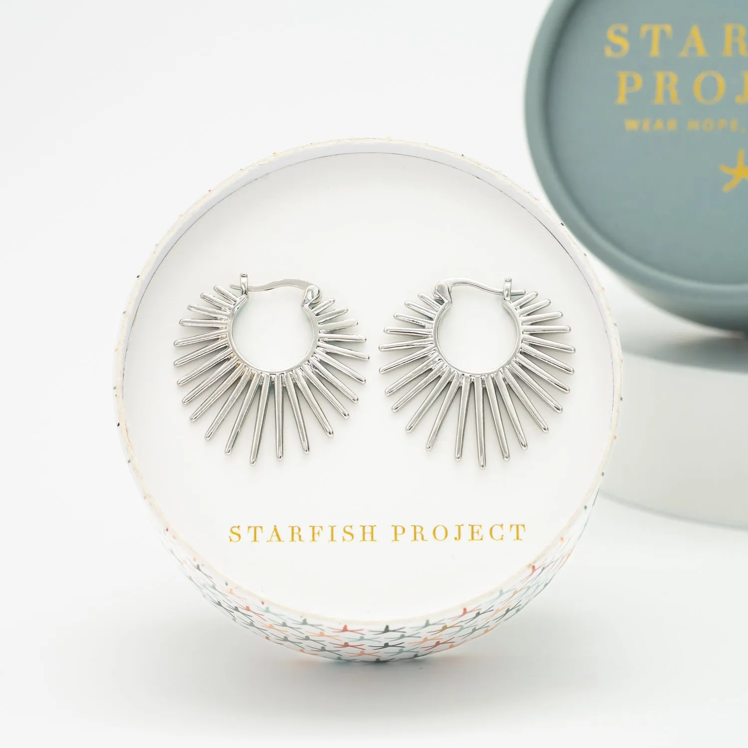 Radiant Rise Hoops in Platinum sold by Starfish Project product image thumbnail 3