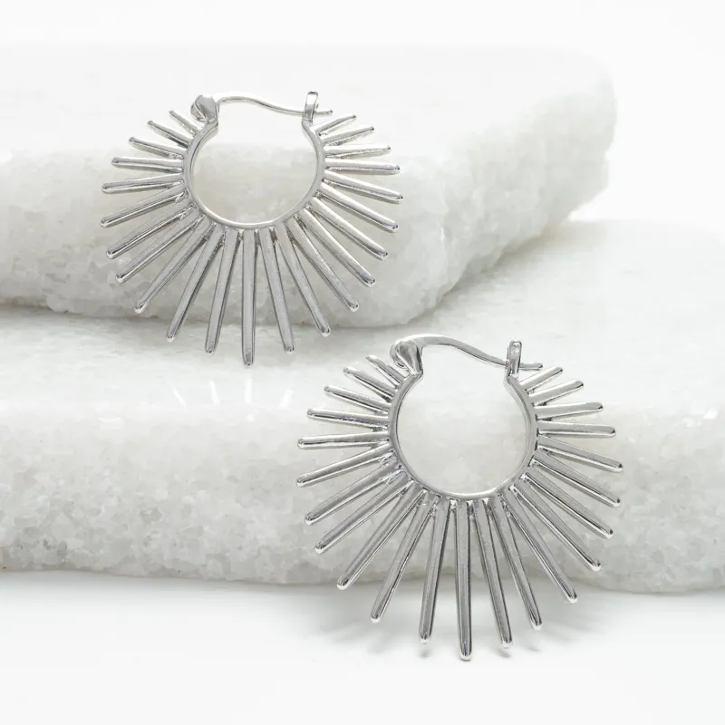 Radiant Rise Hoops in Platinum sold by Starfish Project