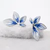Flourish Blue & Silver Leaf Earrings sold by Starfish Project