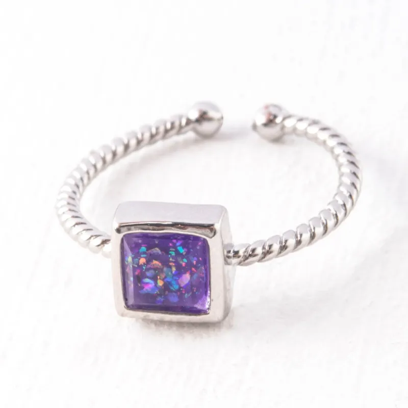 Bright Ring in Glistening Lilac & Silver made by Starfish Project