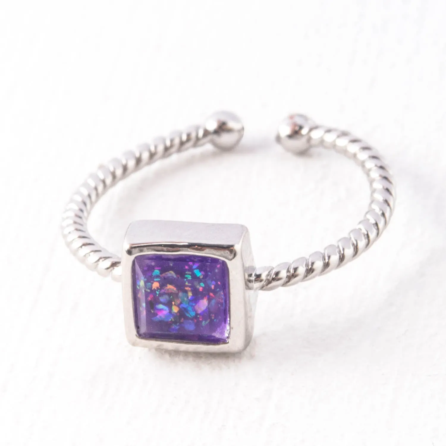 Bright Ring in Glistening Lilac & Silver sold by Starfish Project