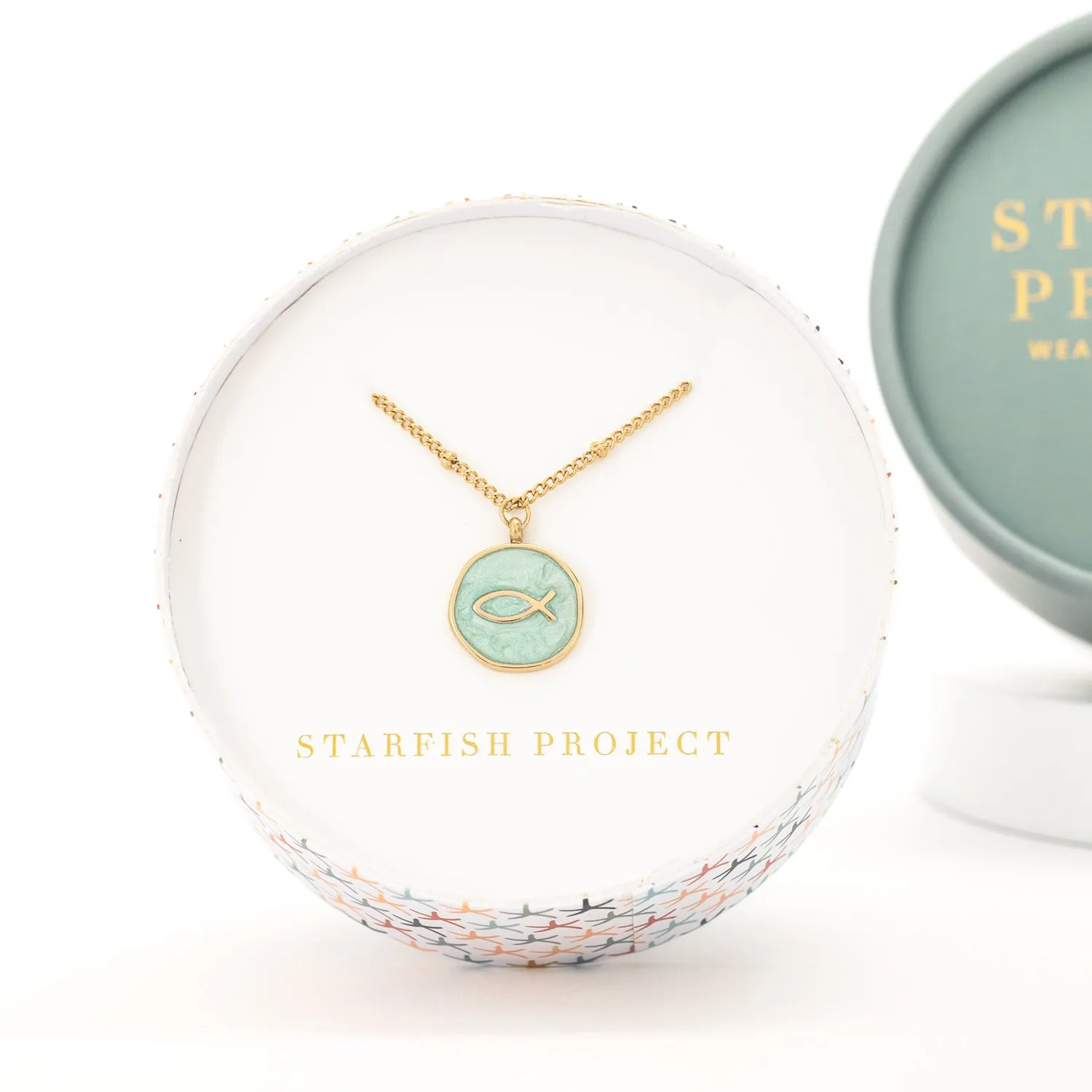 Ichthus Fish Necklace in Mint sold by Starfish Project product image thumbnail 2