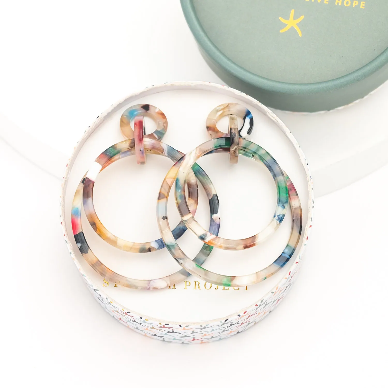 Margot Multicolored Resin Dangle Earrings sold by Starfish Project product image thumbnail 3