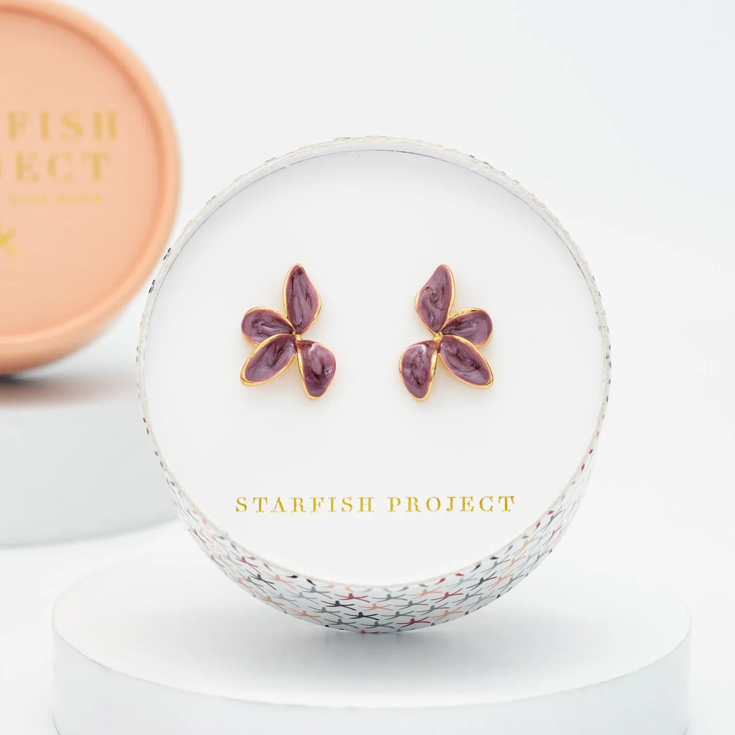 Poised Petal Earrings in Plum sold by Starfish Project product image thumbnail 3