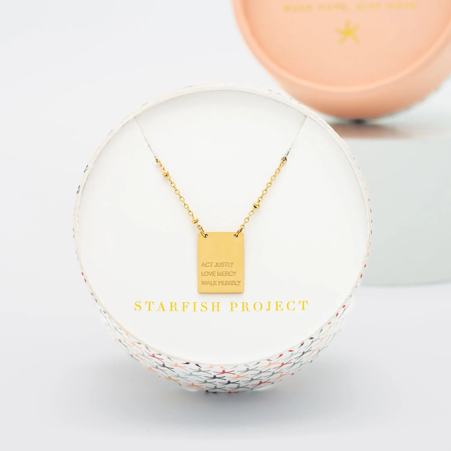 Act Justly Necklace in Gold sold by Starfish Project product image thumbnail 3