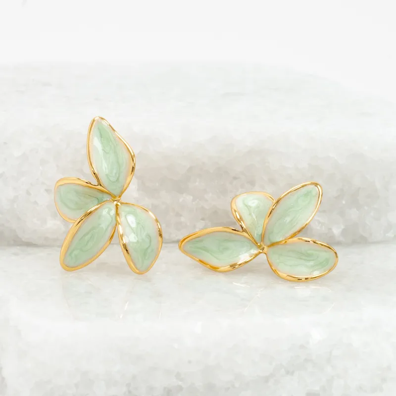 Poised Petal Earrings in Mint sold by Starfish Project