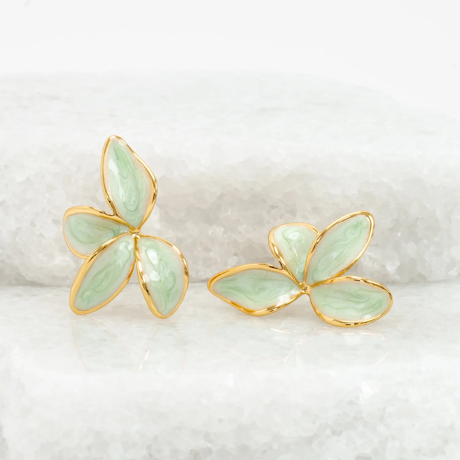Poised Petal Earrings in Mint sold by Starfish Project